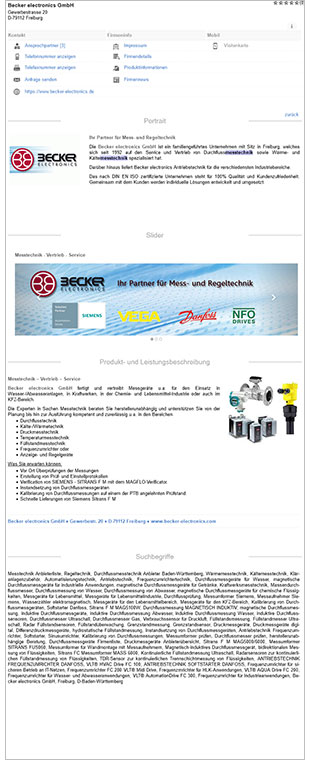 Beispiel Becker electronics GmbH
