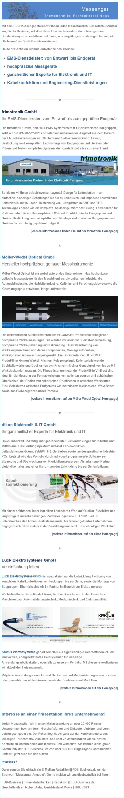 Beispiel Themenbericht Startseite